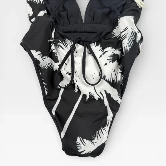 MAAJI Safari Reversible One Piece Swimsuit Womens Sz Small Black Palm Print NWT - Picture 12 of 16